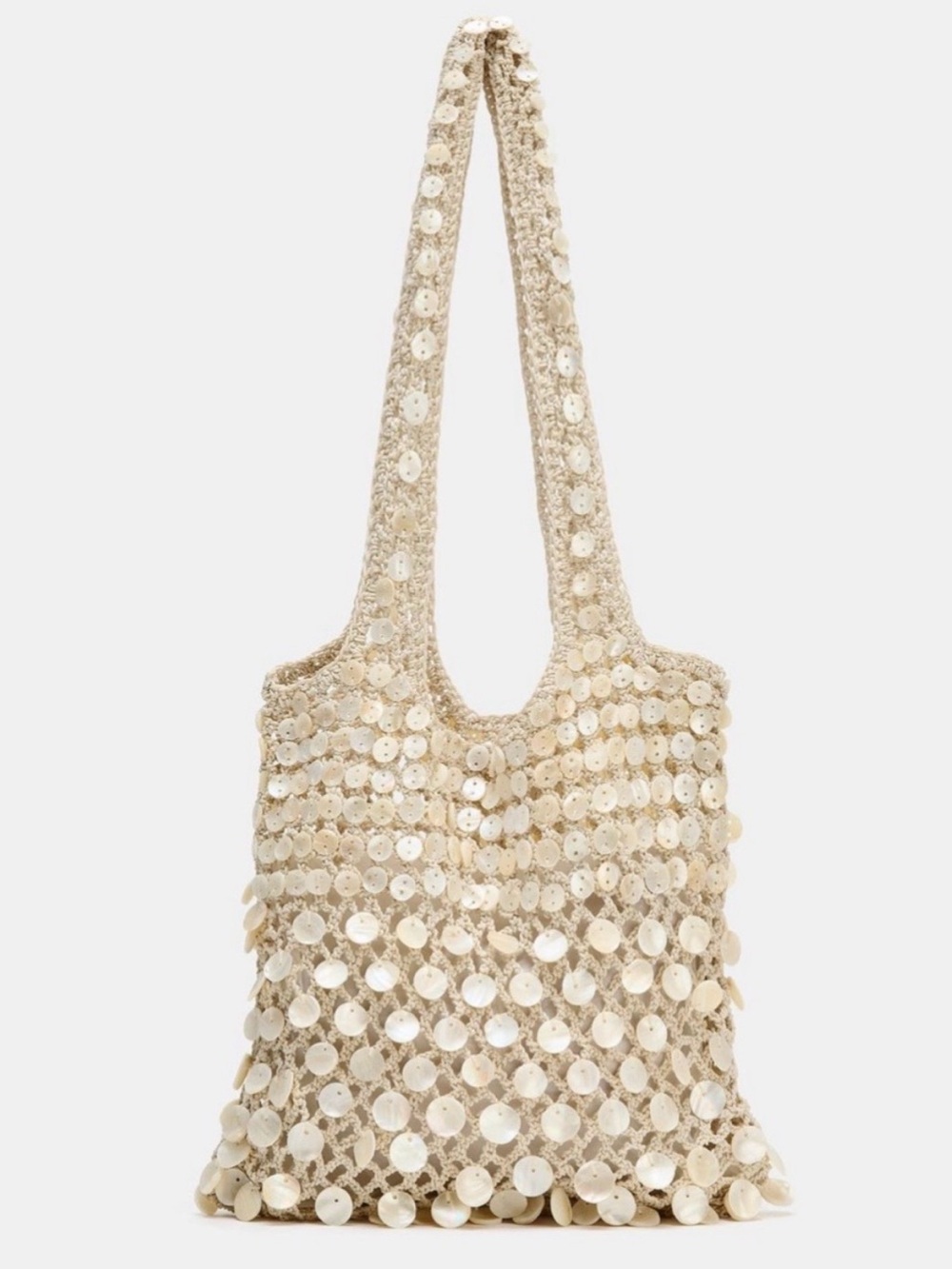Zara Light Beige Beaded Shoulder Bag *FLAWED*. Brand new!